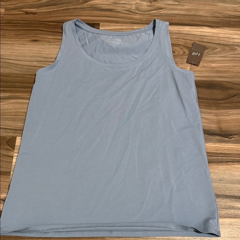 Pure Jill Easy Tank Pima Cotton Breeze Blue Women’s Size S Athleisure Minimal